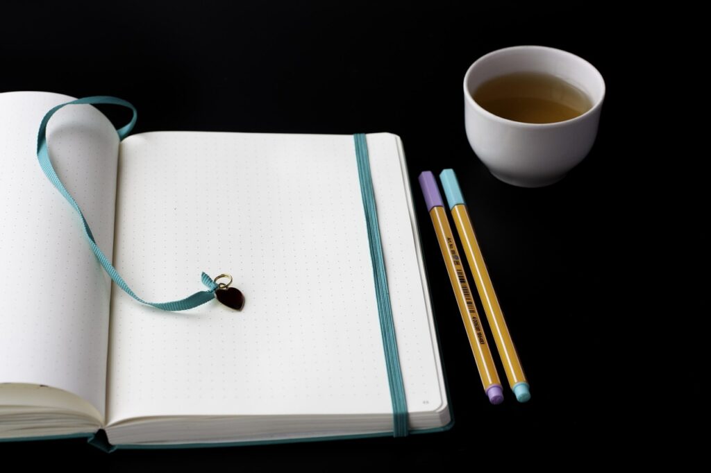 notebook, pen, paper, write, page, diary, tea, planner, planner, planner, planner, planner, planner